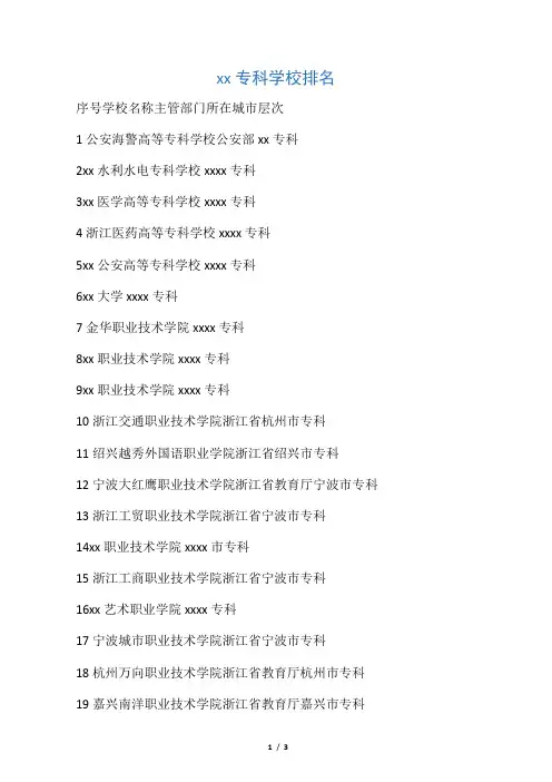 浙江专科学校排名