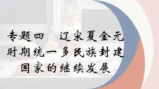 专题四 辽宋夏金元时期(课件)-2024年高考历史一轮复习(统编版)