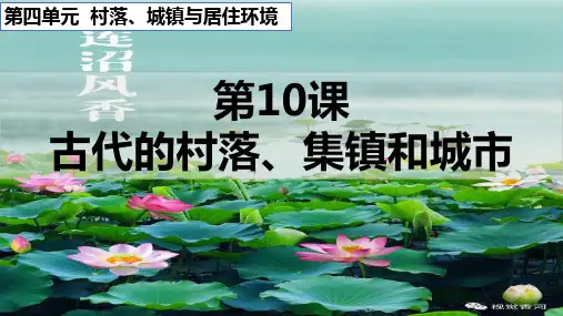 高中历史统编版(2019)选择性必修二第10课 古代的村落、集镇和城市(共28张ppt)