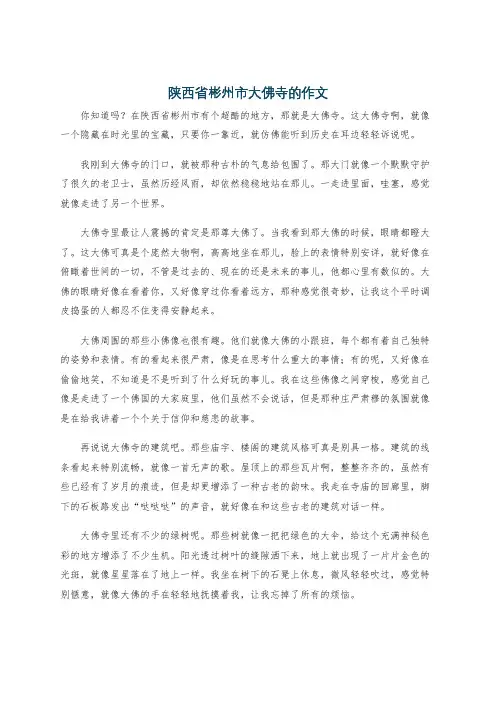 陕西省彬州市大佛寺的作文