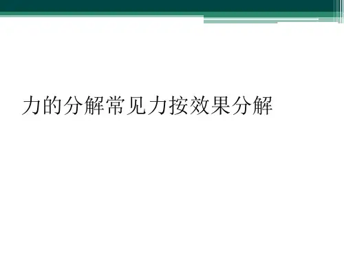 力的分解常见力按效果分解
