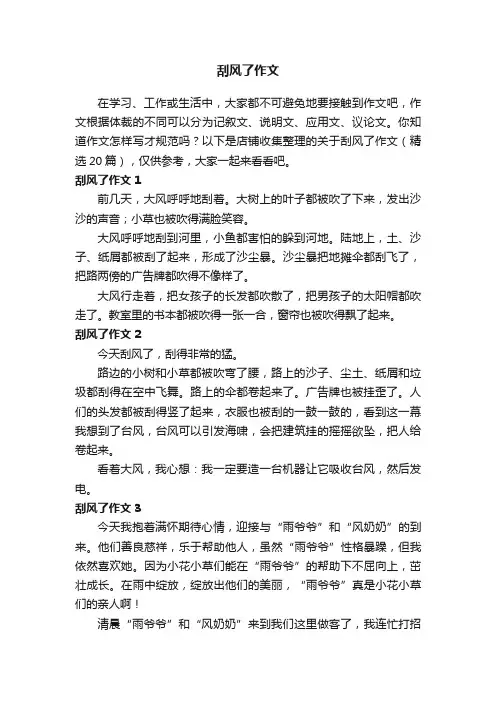 刮风了作文
