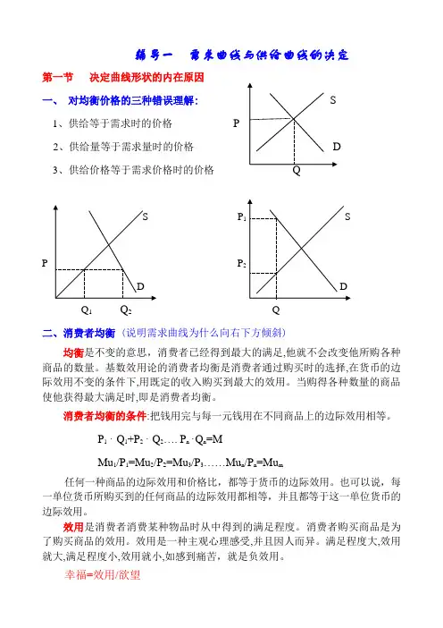 需求曲线与供给曲线的决定