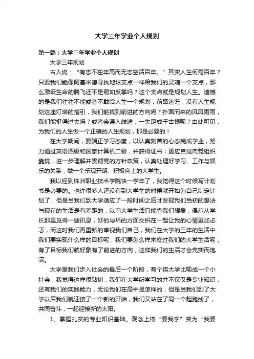 大学三年学业个人规划