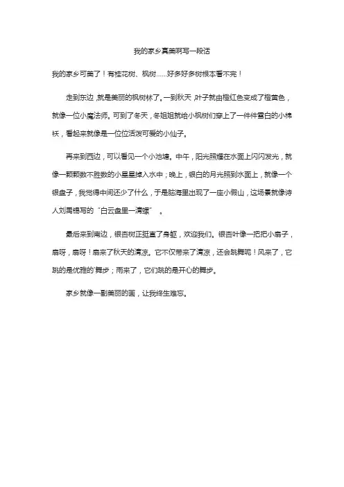 我的家乡真美啊写一段话