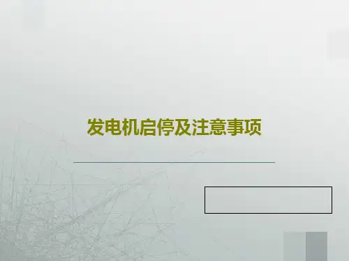发电机启停及注意事项共21页文档