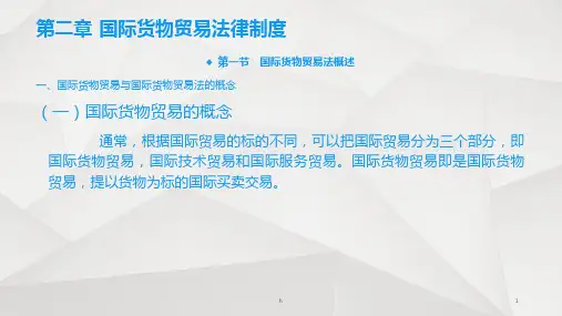 国际经济法 第二章  国际货物贸易法律制度