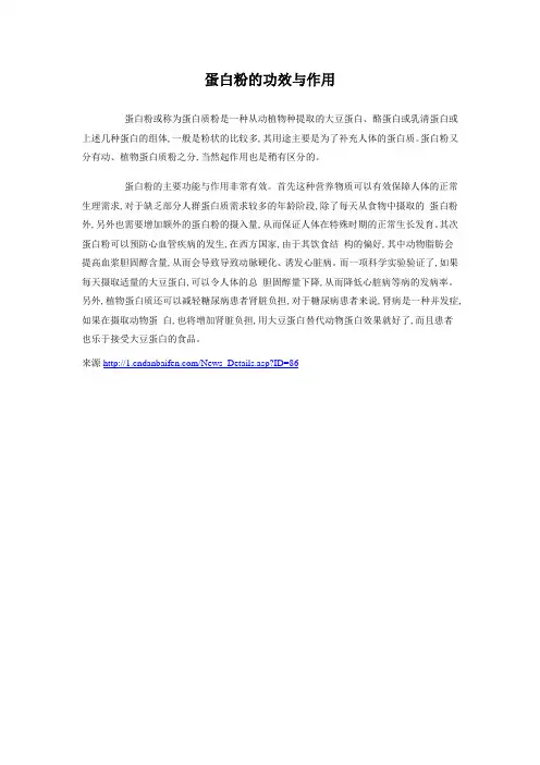 蛋白粉的功效与作用