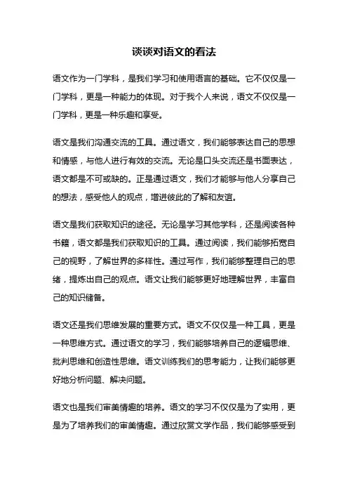 谈谈对语文的看法
