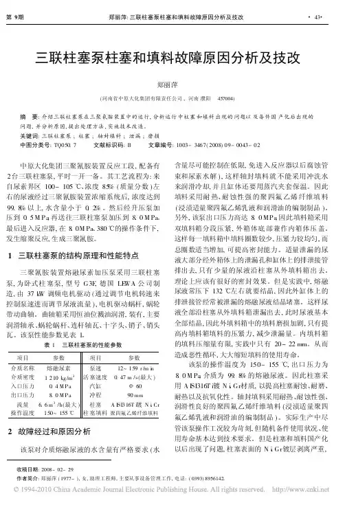 【聚四氟乙烯篇】三联柱塞泵柱塞和填料故障原因分析及技改