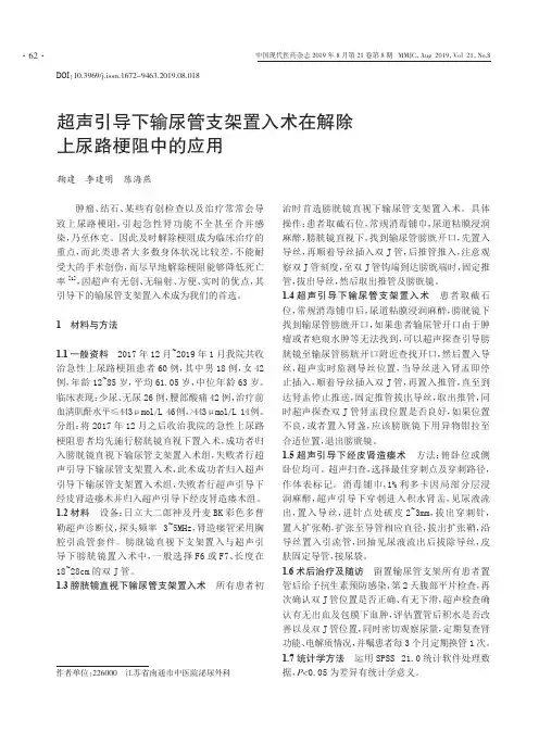超声引导下输尿管支架置入术在解除上尿路梗阻中的应用