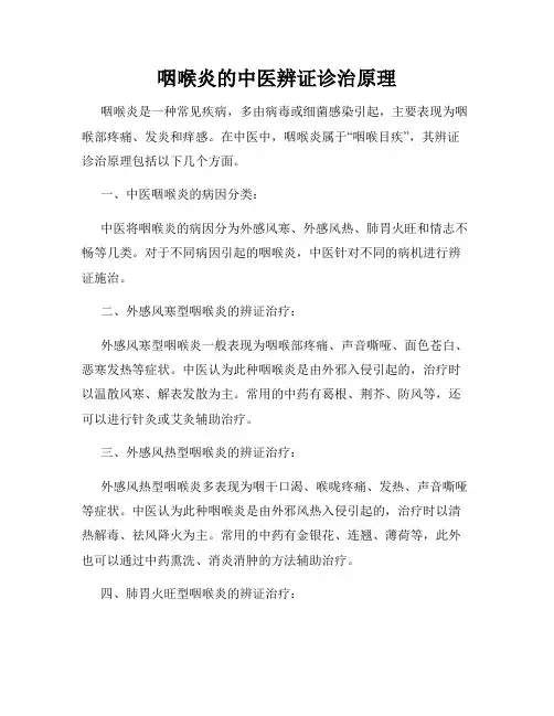 咽喉炎的中医辨证诊治原理