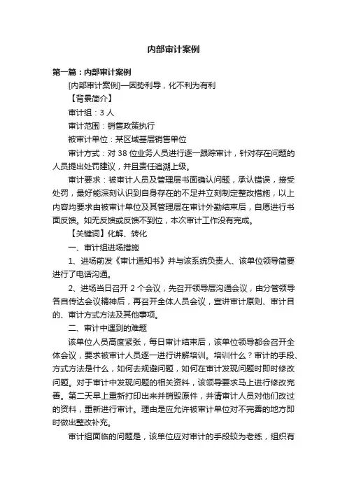 内部审计案例