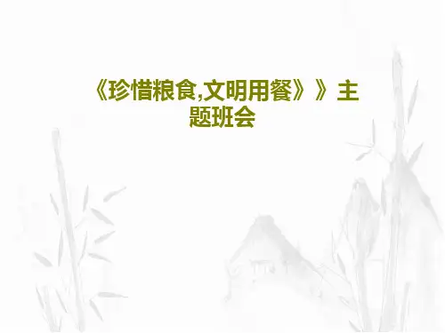 《珍惜粮食,文明用餐》》主题班会27页PPT