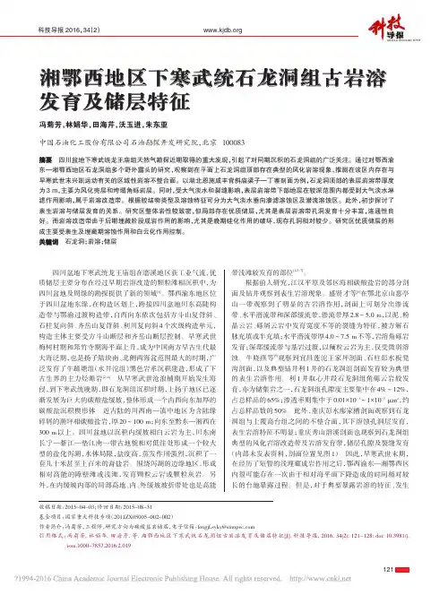 湘鄂西地区下寒武统石龙洞组古岩溶发育及储层特征_冯菊芳