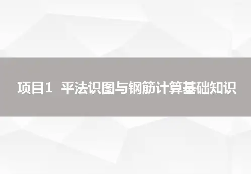 项目1  平法识图与钢筋计算基础知识
