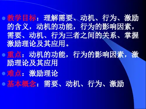 六章激励与激励理论课件