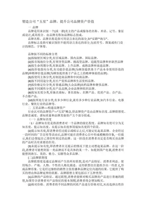 论品牌与品牌资产的保值增值