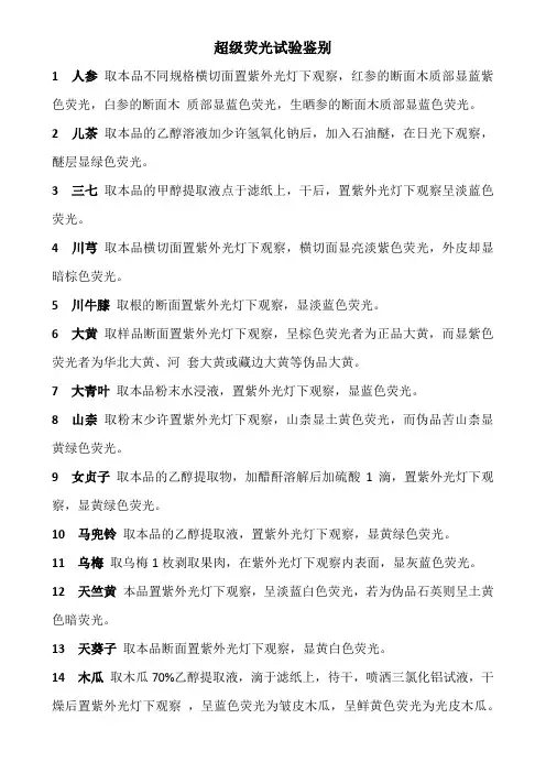 56种中药材荧光检测