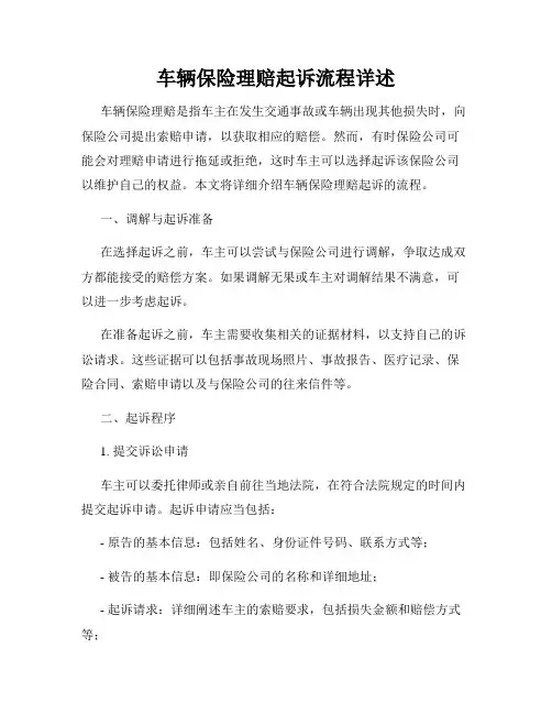 车辆保险理赔起诉流程详述