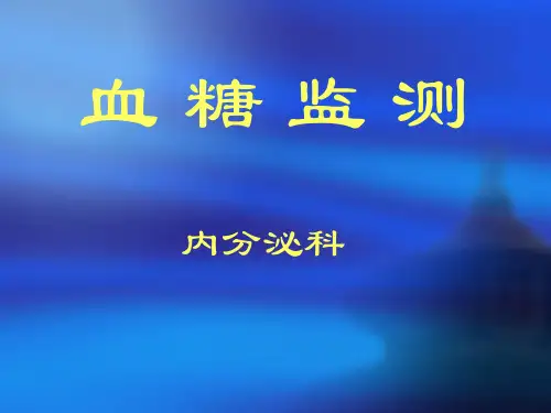 血糖监测PPT课件