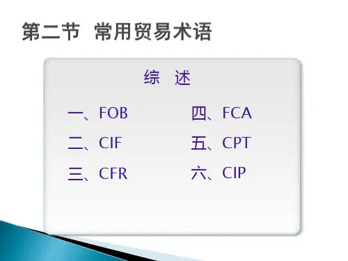 常用贸易术语FOB