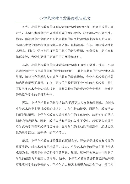 小学艺术教育发展度报告范文