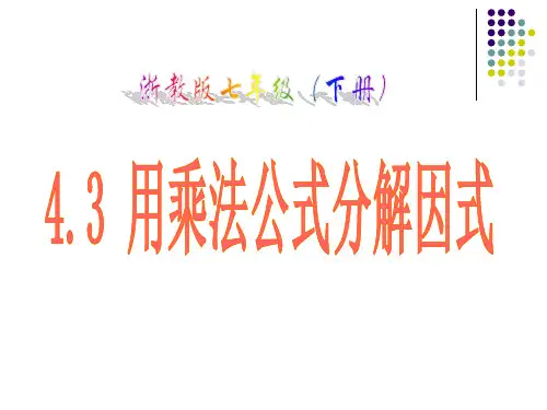 浙教版数学七年级下册：4.3用乘法公式分解因式课件(2)(19张PPT)