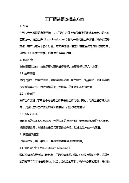 工厂精益整改措施方案