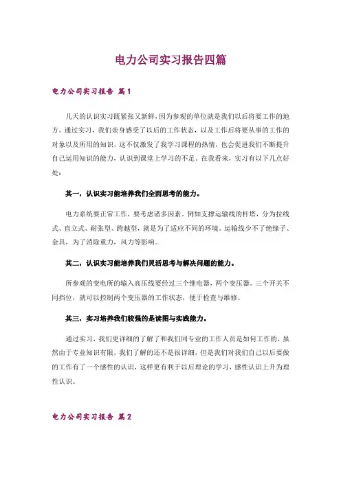 电力公司实习报告四篇_1