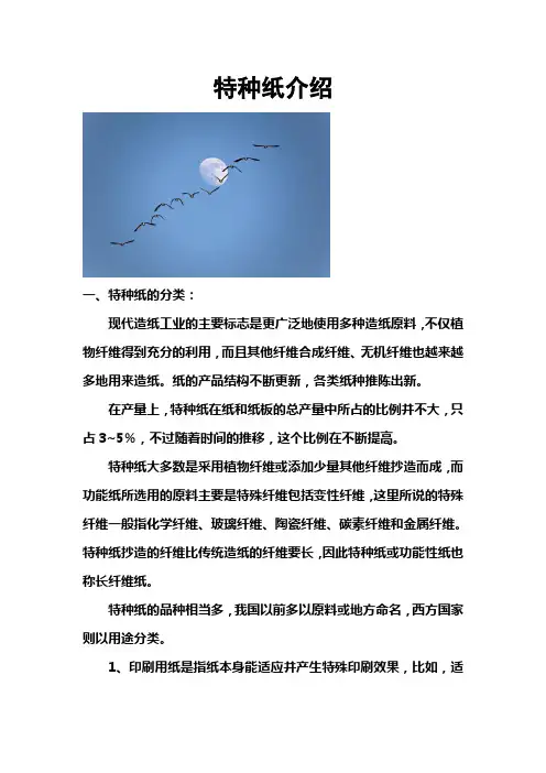 特种纸介绍
