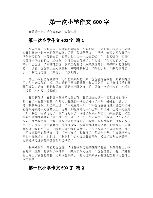 第一次小学作文600字
