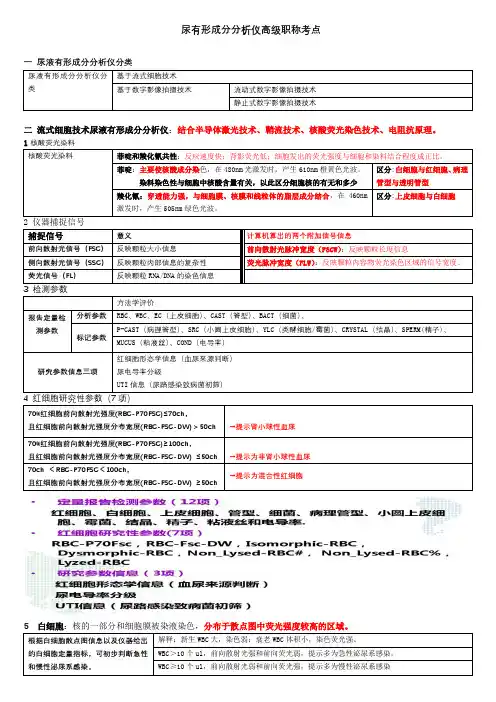 尿有形成分分析仪高级职称考点
