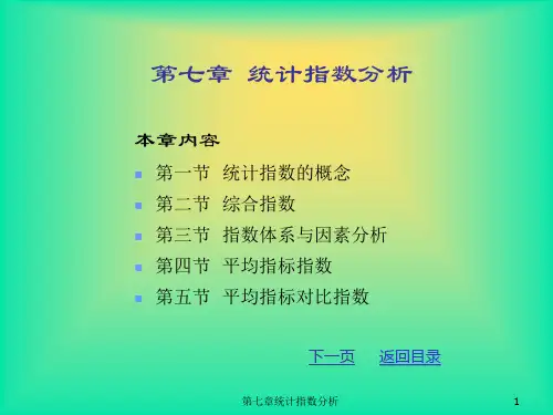 第七章统计指数分析