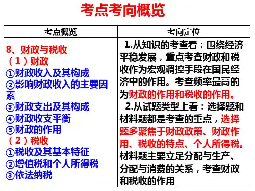 高三一轮复习经济生活第八课财政与税收ppt课件