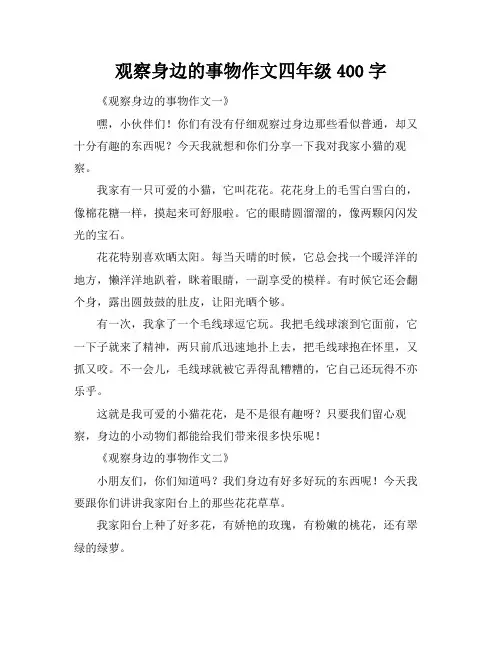 观察身边的事物作文四年级400字