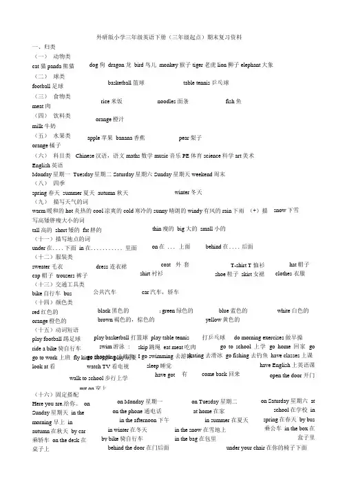 外研版三英下册期末复习资料.doc