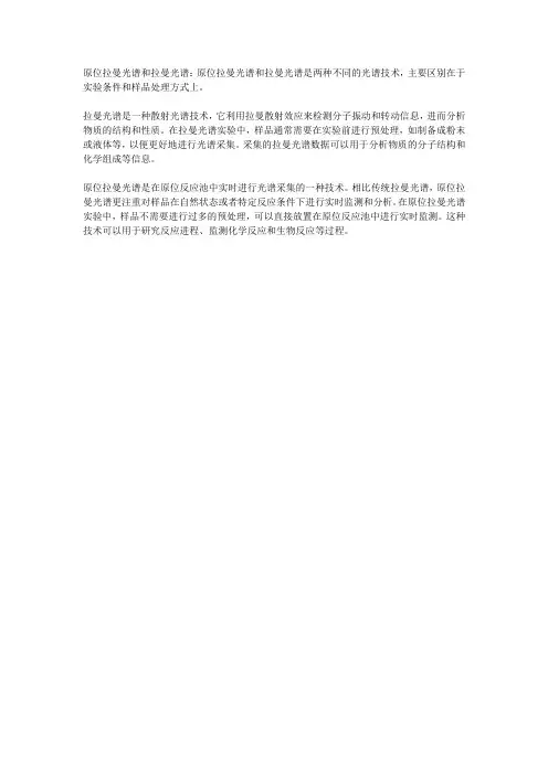原位拉曼光谱和拉曼光谱