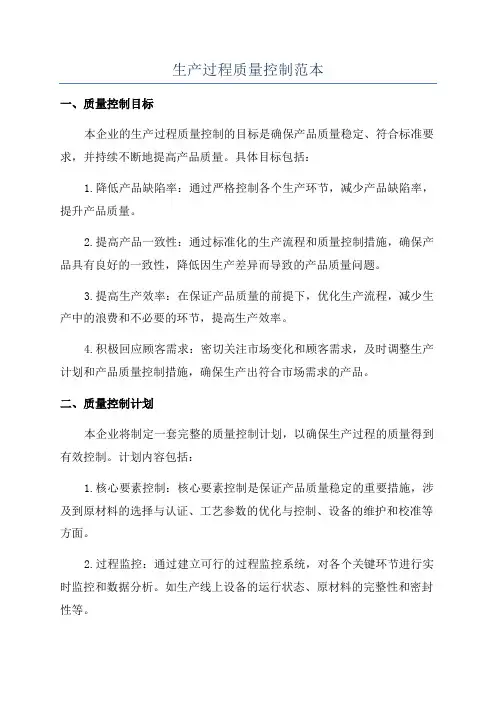 生产过程质量控制范本