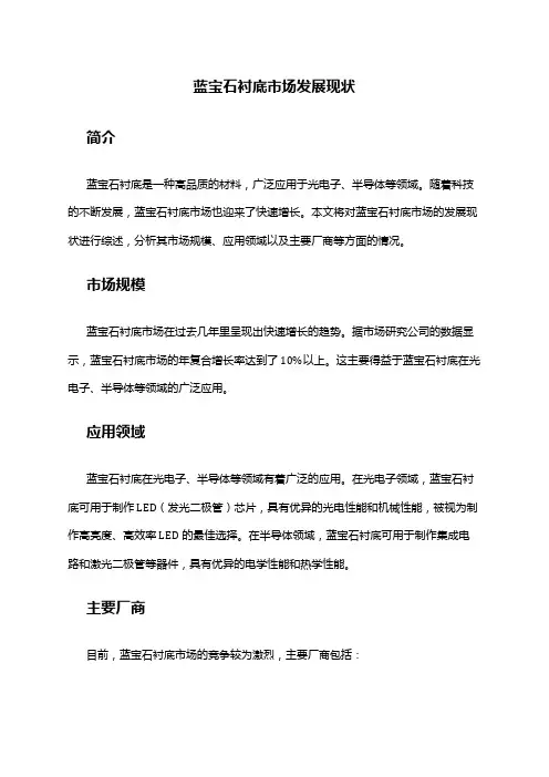 2024年蓝宝石衬底市场发展现状