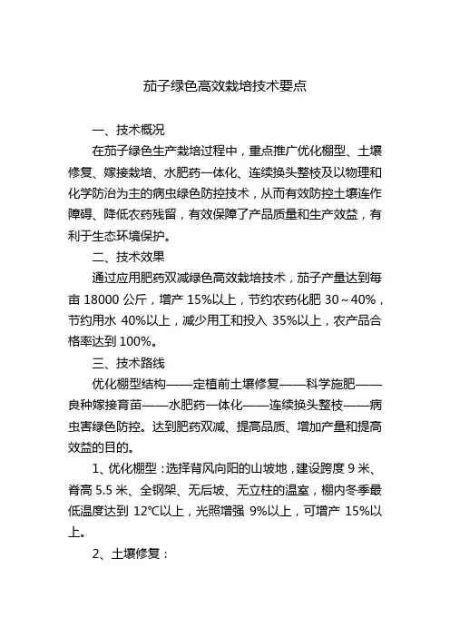 茄子绿色高效栽培技术要点