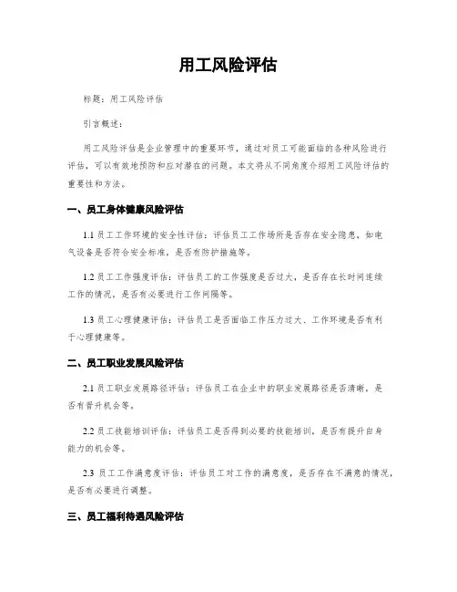 用工风险评估