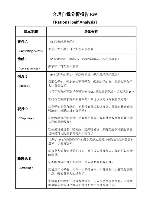 合理自我分析报告RSA