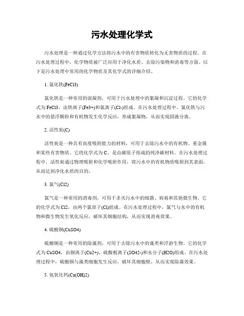 污水处理化学式