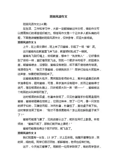 班级风波作文
