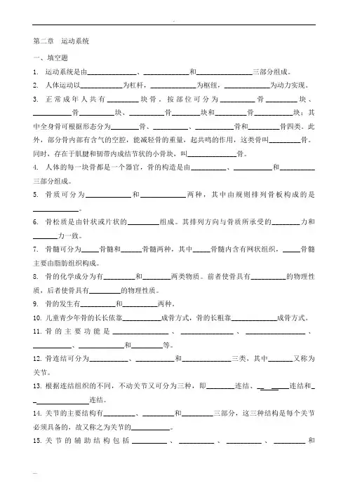 系统解剖学运动系统习题