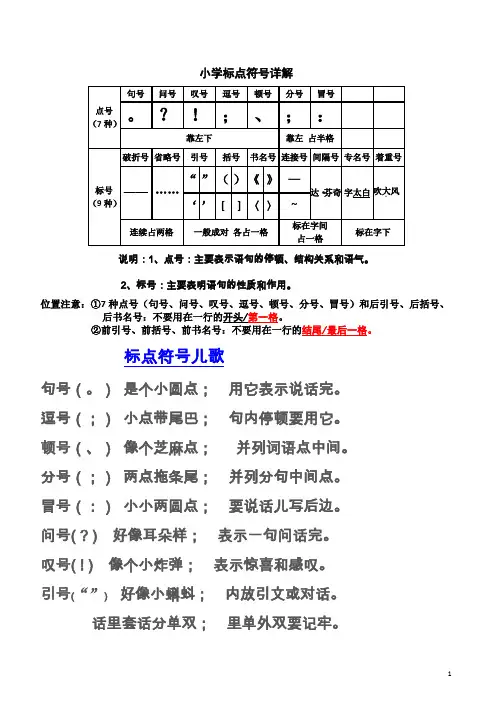 【小学语文】小学三年级必识标点符号+专项练习及答案