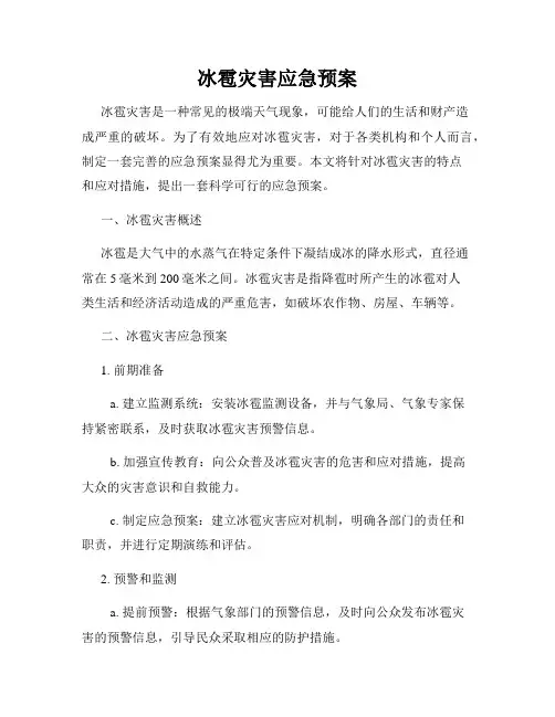 冰雹灾害应急预案