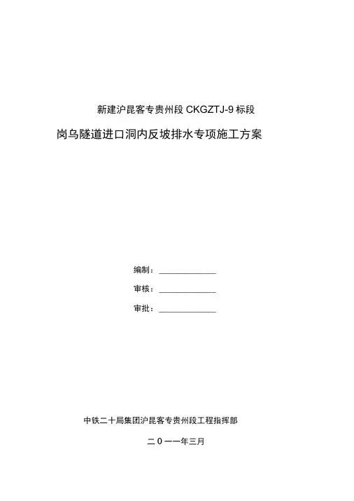 隧道洞内反坡排水专项施工方案