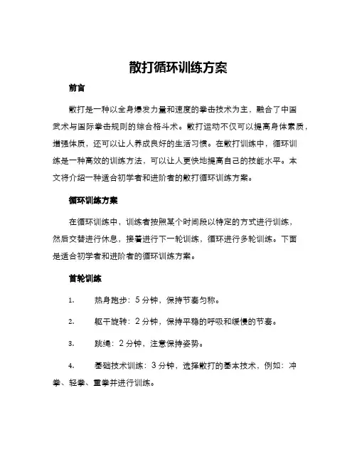 散打循环训练方案